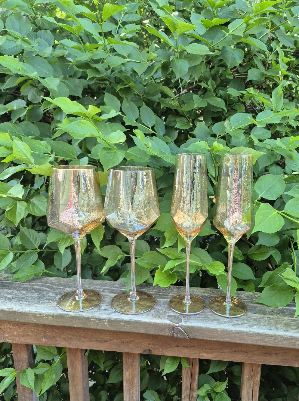Amber Wine And Champagne Glasses